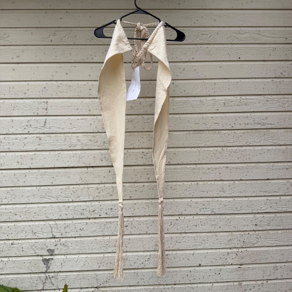 THRIFTS + THREADS | NWT $175 Womens Alaia Multi-Way Wrap Top OS Cream Boho Chic - Picture 6 of 9